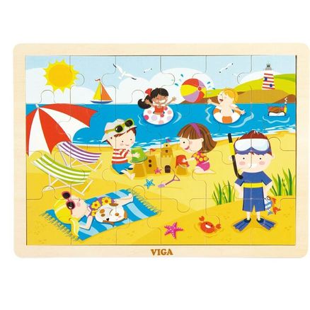 Detské drevené puzzle Viga Leto - Multicolor
