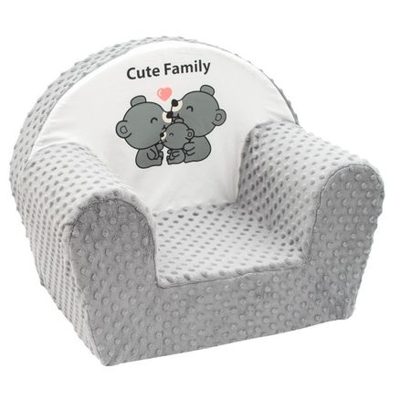 Detské kreslo z Minky New Baby Cute Family sivé - Sivá