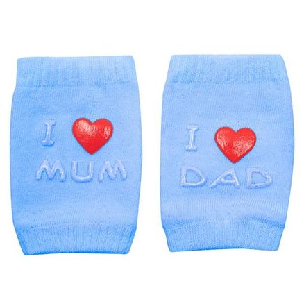 Detské nákolenníky New Baby s ABS I Love Mum and Dad modré - Modrá