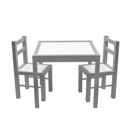 Detský drevený stôl so stoličkami Drewex sivý - Sivá