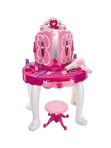 Detský toaletný stolík so stoličkou Baby Mix Amanda - Ružová
