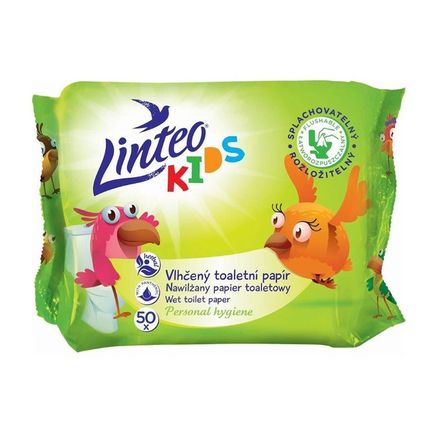 Dětský vlhčený toaletný papier Linteo KIDS 50ks - Podľa obrázku