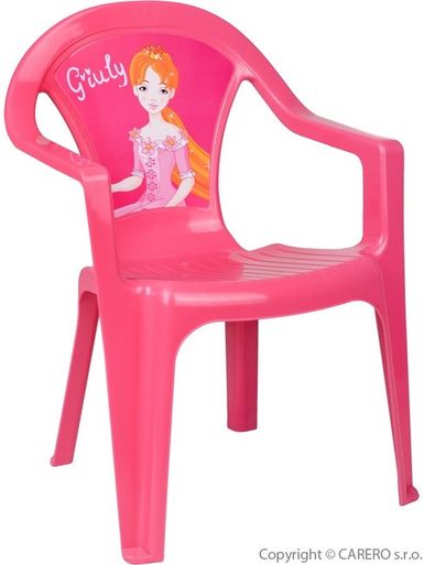 Detský záhradný nábytok - Plastová stolička ružová Giuly - Ružová