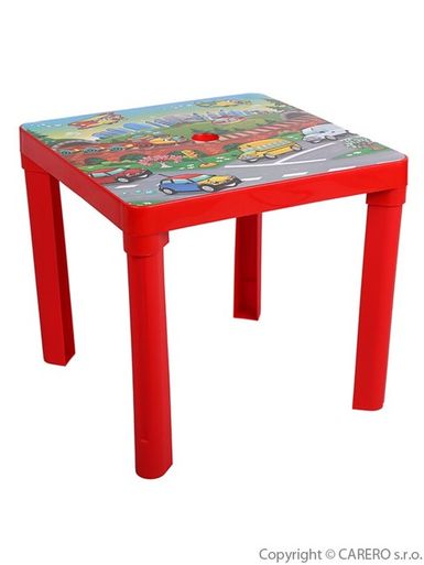 Detský záhradný nábytok - Plastový stôl červený - Červená
