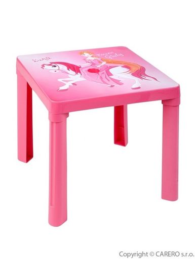 Detský záhradný nábytok - Plastový stôl ružový - Ružová