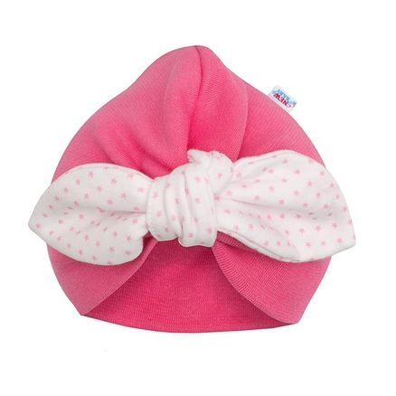 Dievčenská čiapočka turban New Baby For Girls dots - Ružová