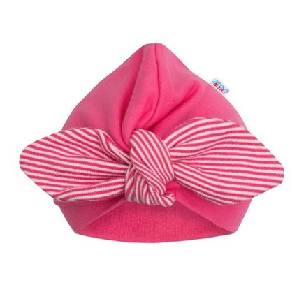 Dievčenská čiapočka turban New Baby For Girls stripes - Ružová