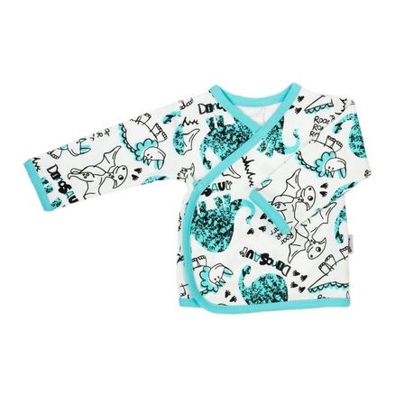 Dojčenská bavlněná košilka Nicol Dinosaur - Tyrkysová