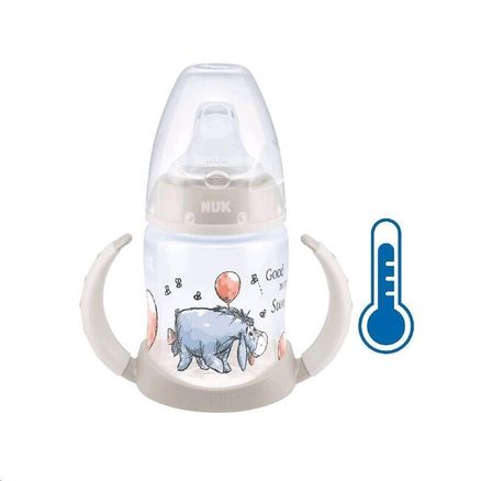 Dojčenská fľaša na učenie NUK Medvedík Pú s kontrolou teploty 150 ml - Béžová