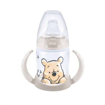 Dojčenská fľaša na učenie NUK Medvedík Pú s kontrolou teploty 150 ml béžová medvedík - Béžová