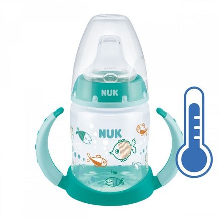 Dojčenská fľaša na učenie NUK s kontrolou teploty 150 ml - Zelená