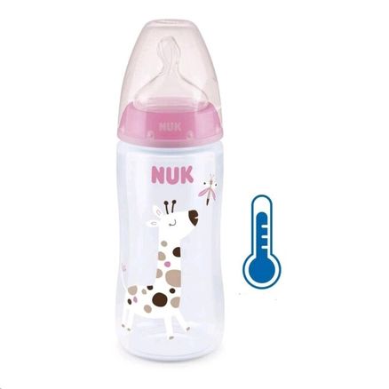 Dojčenská fľaša NUK FC+Temperature Control 300 ml BOX-Flow Control cumlík pink - Ružová