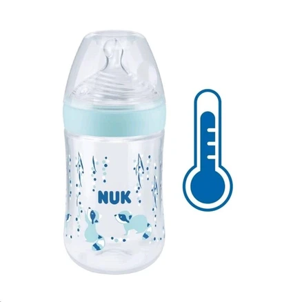 Dojčenská fľaša NUK Nature Sense s kontrolou teploty 260 ml - Modrá