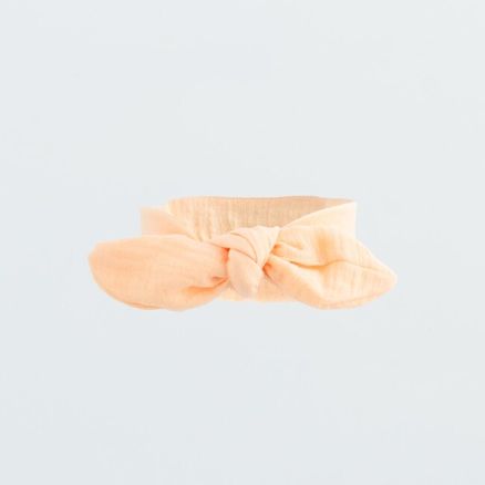 Dojčenská mušelínová čelenka New Baby Leny Peach - Podľa obrázku