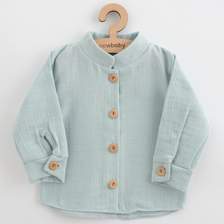 Dojčenská mušelínová košeľa New Baby Soft dress mätová - Podľa obrázku