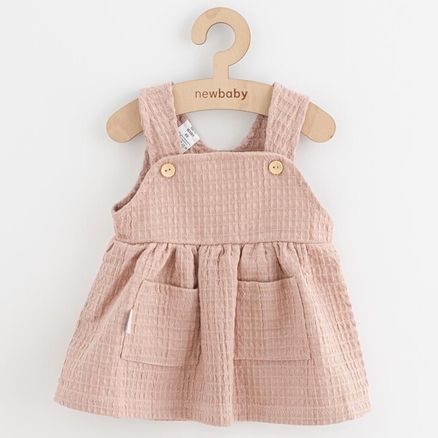 Dojčenská mušelínová suknička New Baby Comfort clothes - Ružová