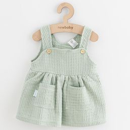 Dojčenská mušelínová suknička New Baby Comfort clothes šalviová - Zelená