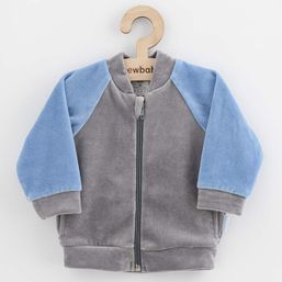 Dojčenská semišková mikina New Baby Suede clothes sivo - Modrá