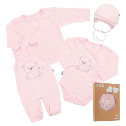Dojčenská súprava do pôrodnice New Baby For Sweet Bear - Ružová