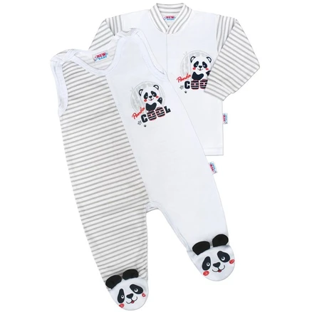 Dojčenská súprava New Baby Panda - Sivá