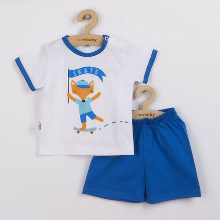 Dojčenská súprava tričko a kraťasky New Baby Líška - Modrá