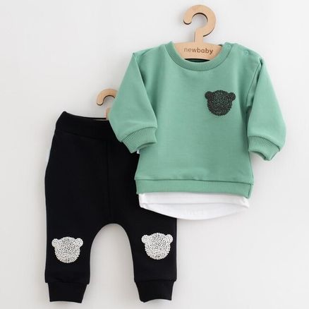 Dojčenská súprava tričko a tepláčky New Baby Brave Bear ABS - Zelená