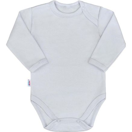 Dojčenské bavlnené body s dlhým rukávom New Baby Pastel sivé - Sivá