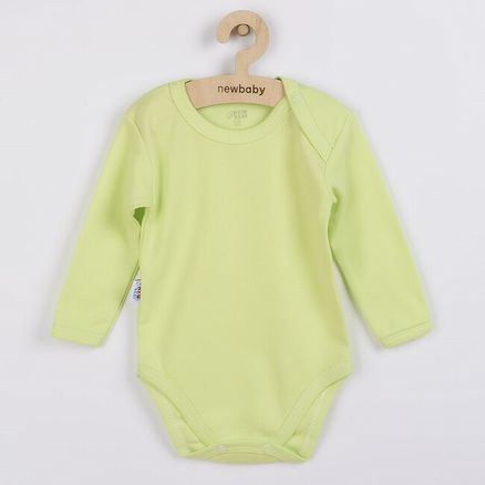 Dojčenské bavlnené body s dlhým rukávom New Baby Pastel zelené - Zelená