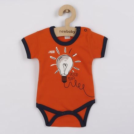 Dojčenské bavlnené body s krátkym rukávom New Baby skvelý nápad - Oranžová
