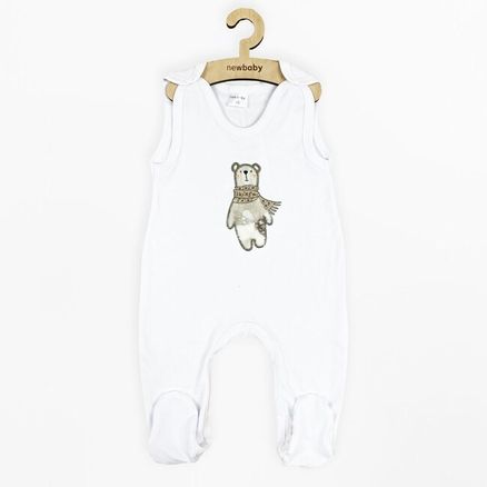 Dojčenské bavlnené dupačky New Baby Polar Bear - Biela