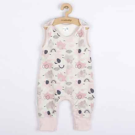 Dojčenské bavlnené dupačky New Baby Šťastné Sloníky - Ružová