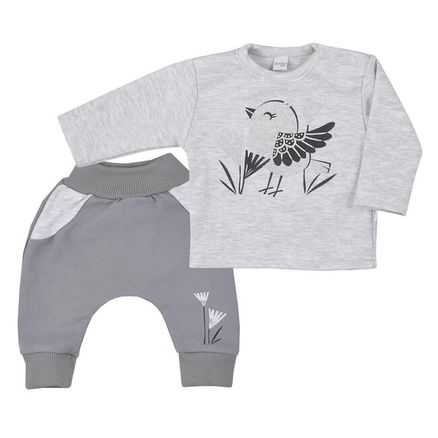 Dojčenské bavlnené tepláčky a tričko Koala Birdy sivé - Sivá