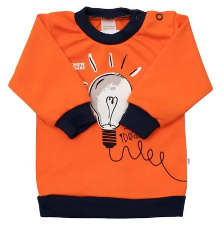 Dojčenské bavlnené tričko New Baby Happy Bulbs - Oranžová