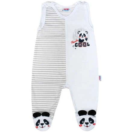 Dojčenské dupačky New Baby Panda - Sivá