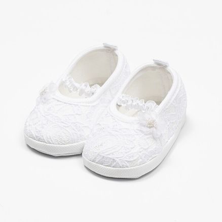 Dojčenské krajkové baletky capačky New Baby biela 12-18 m - Biela