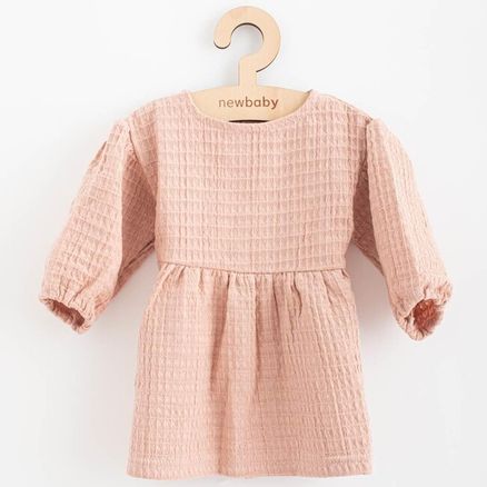 Dojčenské mušelínové šaty New Baby Comfort clothes - Ružová