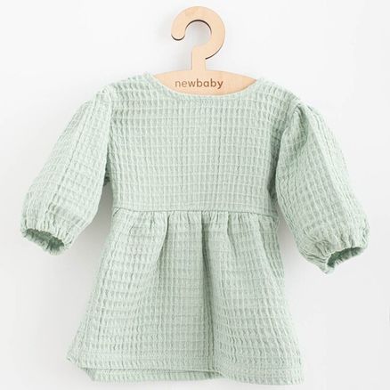 Dojčenské mušelínové šaty New Baby Comfort clothes šalviová - Zelená
