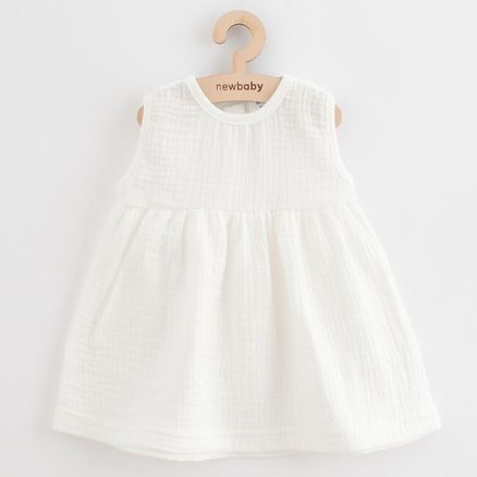 Dojčenské mušelínové šaty New Baby Elizabeth - Biela