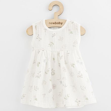 Dojčenské mušelínové šaty New Baby Zoe - Biela