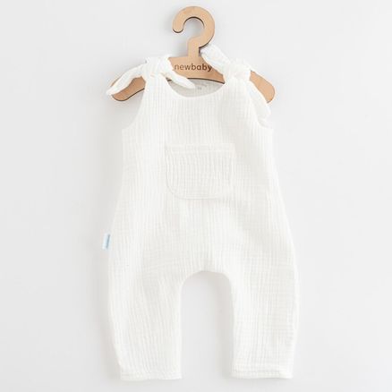 Dojčenské mušelínové zahradníčky New Baby Soft dress - Béžová
