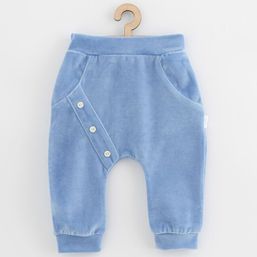 Dojčenské semiškové tepláky New Baby Suede clothes - Modrá