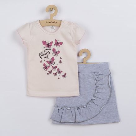 Dojčenské tričko so sukienkou New Baby Butterflies - Ružová