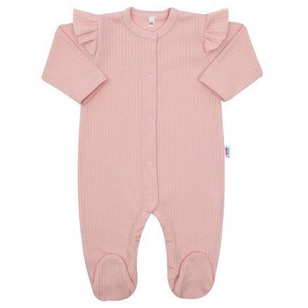 Dojčenský bavlnený overal New Baby Practical ružový dievča - Ružová