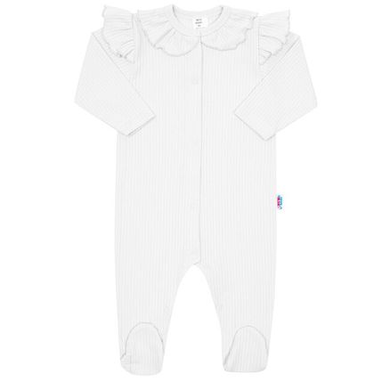 Dojčenský bavlnený overal New Baby Stripes biely - Biela