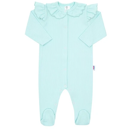 Dojčenský bavlnený overal New Baby Stripes ľadovo - Modrá
