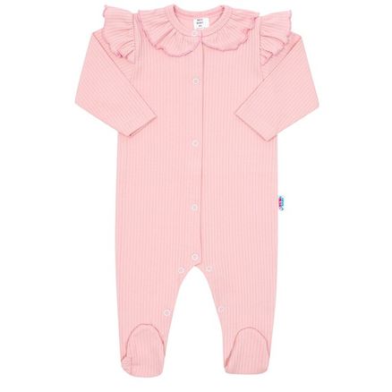 Dojčenský bavlnený overal New Baby Stripes ružový - Ružová