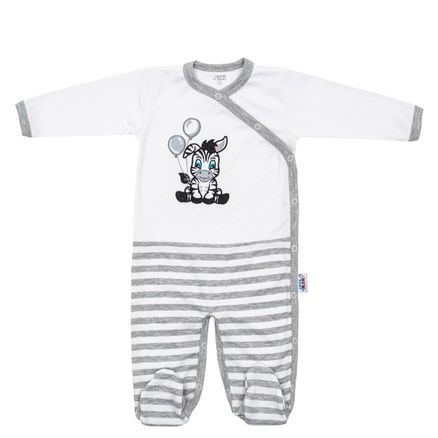 Dojčenský bavlnený overal New Baby Zebra exclusive - Biela