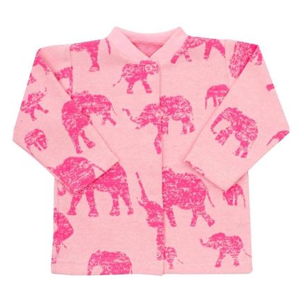 Dojčenský kabátik Baby Service Slony ružový - Ružová