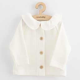 Dojčenský kabátik na gombíky New Baby Luxury clothing Laura biely - Biela