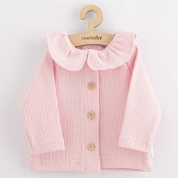 Dojčenský kabátik na gombíky New Baby Luxury clothing Laura ružový - Ružová